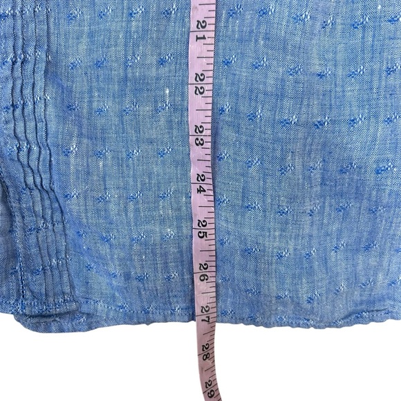 Talbots blue linen button up long sleeve shirt size 3XP classic coastal summer - Picture 7 of 8
